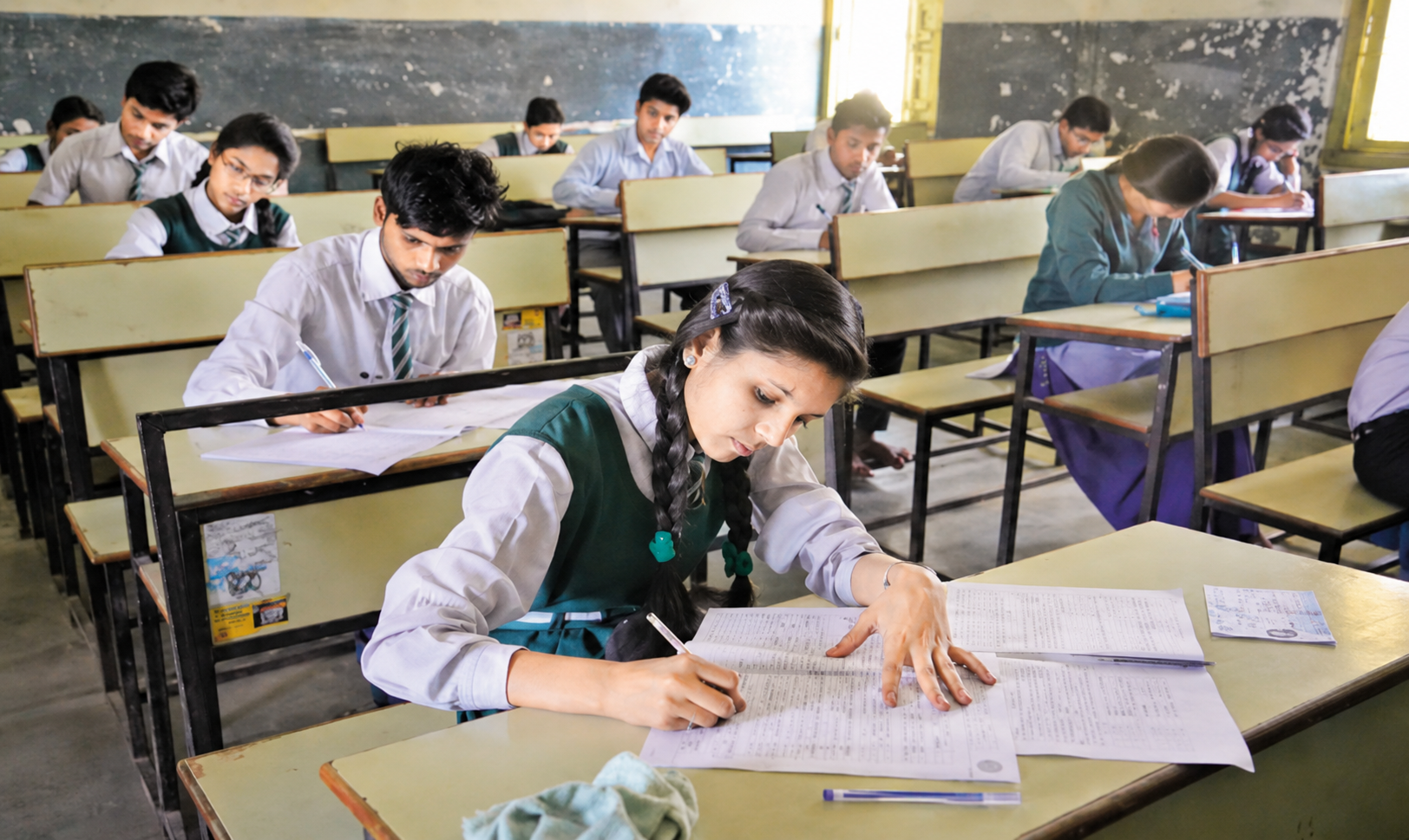 Students taking examination